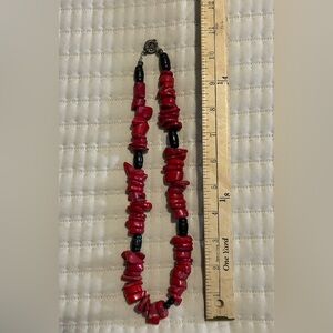 Red and Black Beaded Necklace